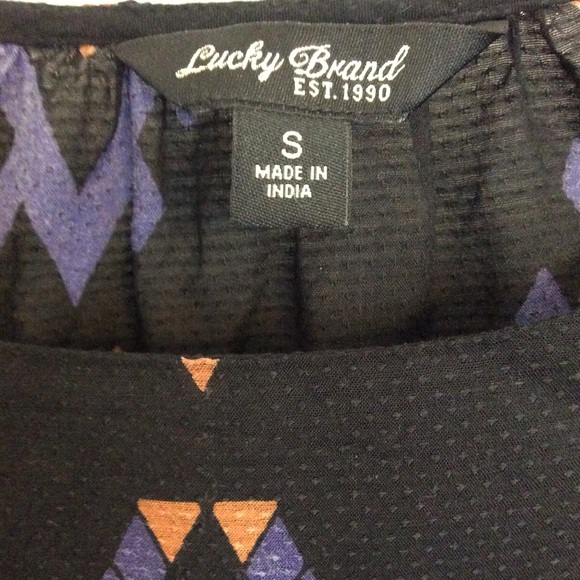 Lucky Brand Amelia Print Peasant Top - Picture 6 of 8